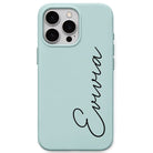Elegant Script Name personalised phone cover in Mint Green