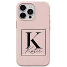 Framed Signature Monogram personalised phone cover in Blush Pink