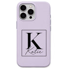 Framed Signature Monogram personalised phone cover in Lavender
