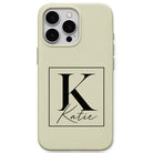 Framed Signature Monogram personalised phone cover in Lemon Yellow