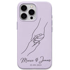 Pinky Promise Names & Date personalised phone cover in Lavender