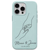 Pinky Promise Names & Date personalised phone cover in Mint Green