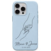 Pinky Promise Names & Date personalised phone cover in Sky Blue