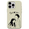 Romantic Couple Portrait & Names personalised phone cover in Lemon Yellow