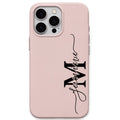 Vertical Signature Monogram Personalised Phone Cover – Pastel Silicone Case