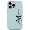Vertical Signature Monogram personalised phone cover in Mint Green