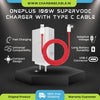 Oneplus 100W Supervooc Type C Charger (Adapter With Cable)