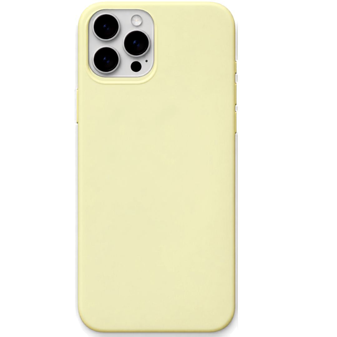 Plain liquid silicone phone cover in Lemon Yellow