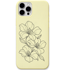 Petal Current flowing floral line art engraved pastel silicone phone cover in Lemon Yellow