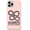 Always in Your Corner heart infinity quote engraved pastel silicone phone cover in Blush Pink