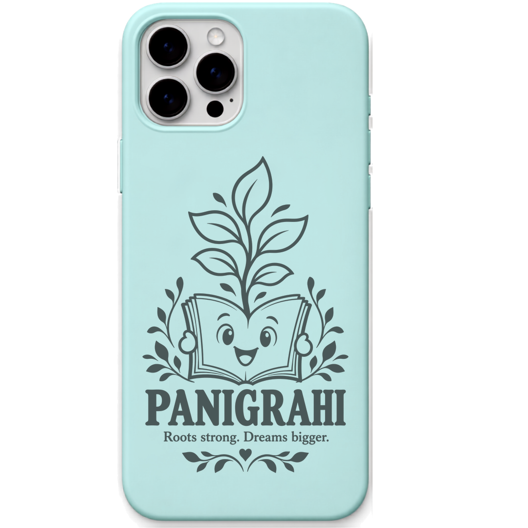 Panigrahi Roots Strong Dreams Bigger engraved pastel silicone phone cover in Mint Green