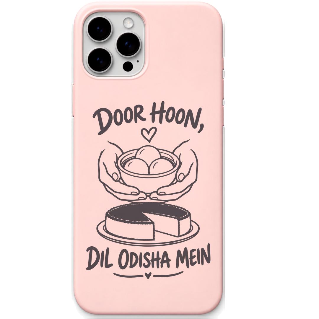 Taste of Home Odisha Sweets engraved pastel silicone phone cover in Blush Pink