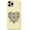Woven Heart engraved pastel silicone phone cover in Lemon Yellow