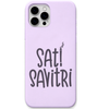 Sati Savitri sarcastic hinglish quote engraved silicone phone cover in Lavender