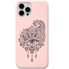 Lotus Gaze lotus eye motif engraved pastel silicone phone cover in Blush Pink