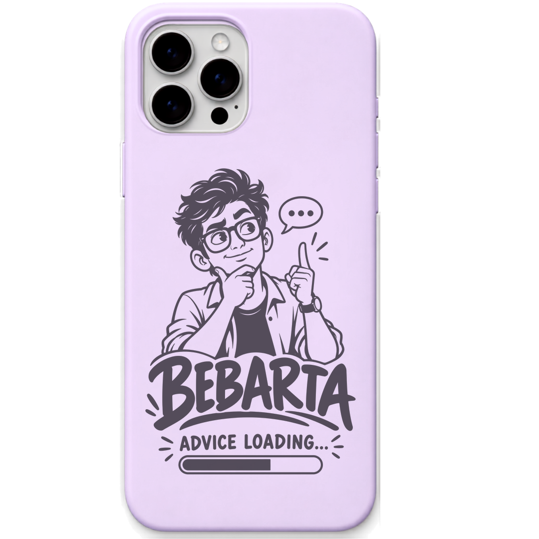 Bebarta Advice Loading engraved pastel silicone phone cover in Lavender