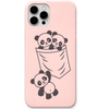 Pocket Besties Pandas pandas pocket illustration engraved pastel silicone phone cover in Blush Pink
