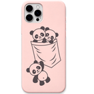Pocket Besties Pandas pandas pocket illustration engraved pastel silicone phone cover in Blush Pink