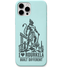 Rourkela Built Different engraved pastel silicone phone cover in Mint Green
