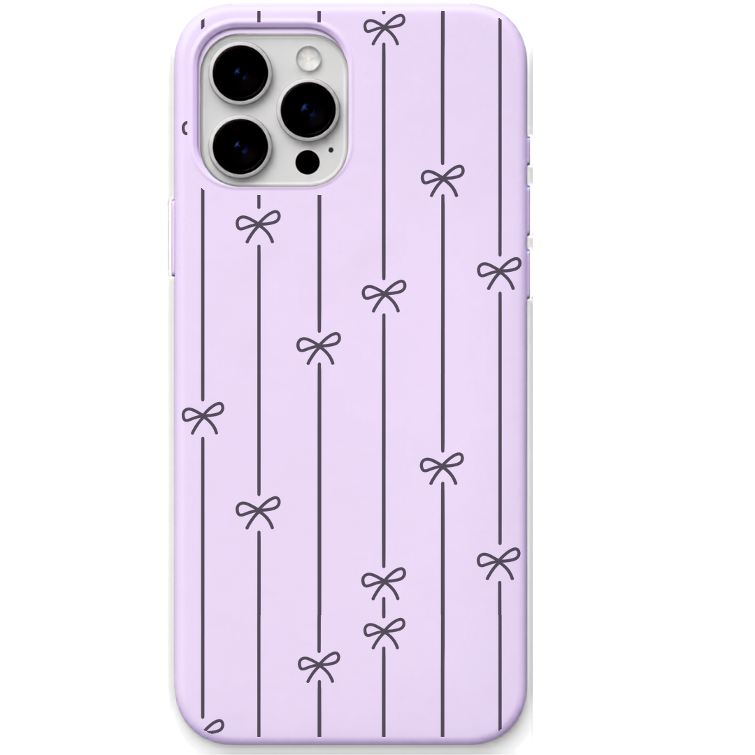 Ribbon Lines engraved silicone phone cover in Lavender