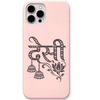 Desi Jhumka Lotus hindi lettering indian art engraved silicone phone cover in Blush Pink