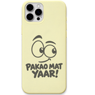 Pakao Mat Yaar funny side eye meme engraved pastel silicone phone cover in Lemon Yellow