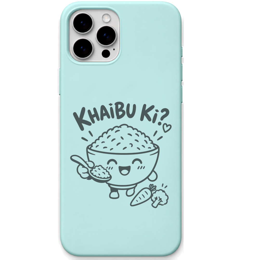 Khaibu Ki engraved pastel silicone phone cover in Mint Green