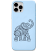 Gentle Giant Elephant ornamental elephant engraved pastel silicone phone cover in Sky Blue