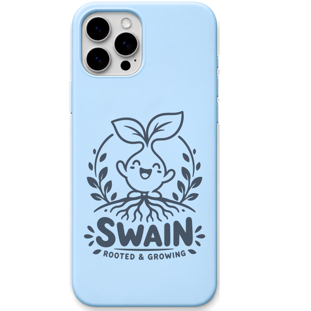 Swain Rooted And Growing engraved pastel silicone phone cover in Sky Blue