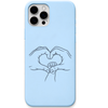 Our Little World hands baby feet heart art engraved pastel silicone phone cover in Sky Blue
