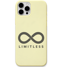 Limitless minimal infinity symbol engraved pastel silicone phone cover in Lemon Yellow