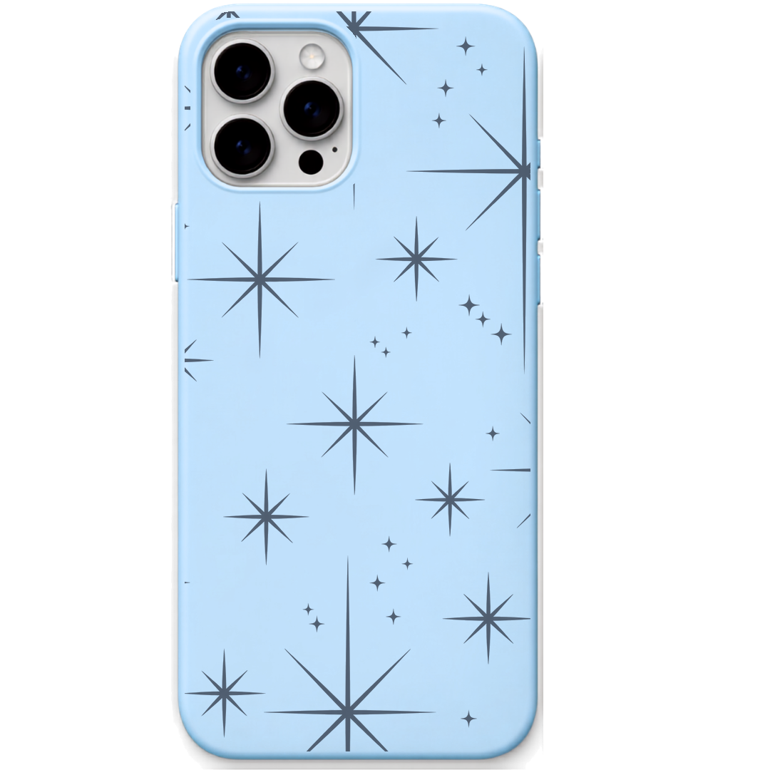 Starlight Sparkle engraved silicone phone cover in Sky Blue