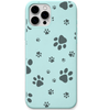 Paw Parade engraved silicone phone cover in Mint Green
