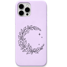 Moonlit Botanicals botanical crescent moon engraved pastel silicone phone cover in Lavender