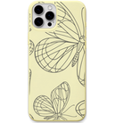 Butterfly Wings engraved silicone phone cover in Lemon Yellow