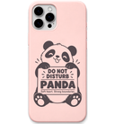 Panda Do Not Disturb engraved pastel silicone phone cover in Blush Pink