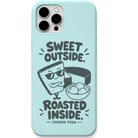 Chhena Poda Sweet Outside Roasted Inside engraved pastel silicone phone cover in Mint Green