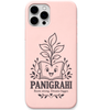 Panigrahi Roots Strong Dreams Bigger engraved pastel silicone phone cover in Blush Pink