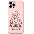 Panigrahi Roots Strong Dreams Bigger engraved pastel silicone phone cover in Blush Pink