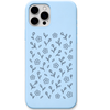 Little Joys Garden tiny floral ditsy pattern engraved pastel silicone phone cover in Sky Blue