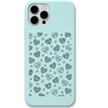 Graphic Check Hearts checkerboard heart pattern engraved pastel silicone phone cover in Mint Green