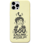 Bou Calling Attitude Off engraved pastel silicone phone cover in Lemon Yellow