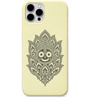 Sacred Lotus Jagannath engraved pastel silicone phone cover in Lemon Yellow