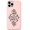 Silk City Soul engraved pastel silicone phone cover in Blush Pink