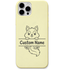 Pocket Squirrel baby squirrel custom name engraved pastel silicone phone cover in Lemon Yellow