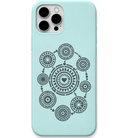 My Inner Circle circular mandala cluster engraved pastel silicone phone cover in Mint Green