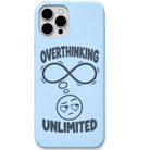 Overthinking Unlimited funny infinity quote engraved pastel silicone phone cover in Sky Blue