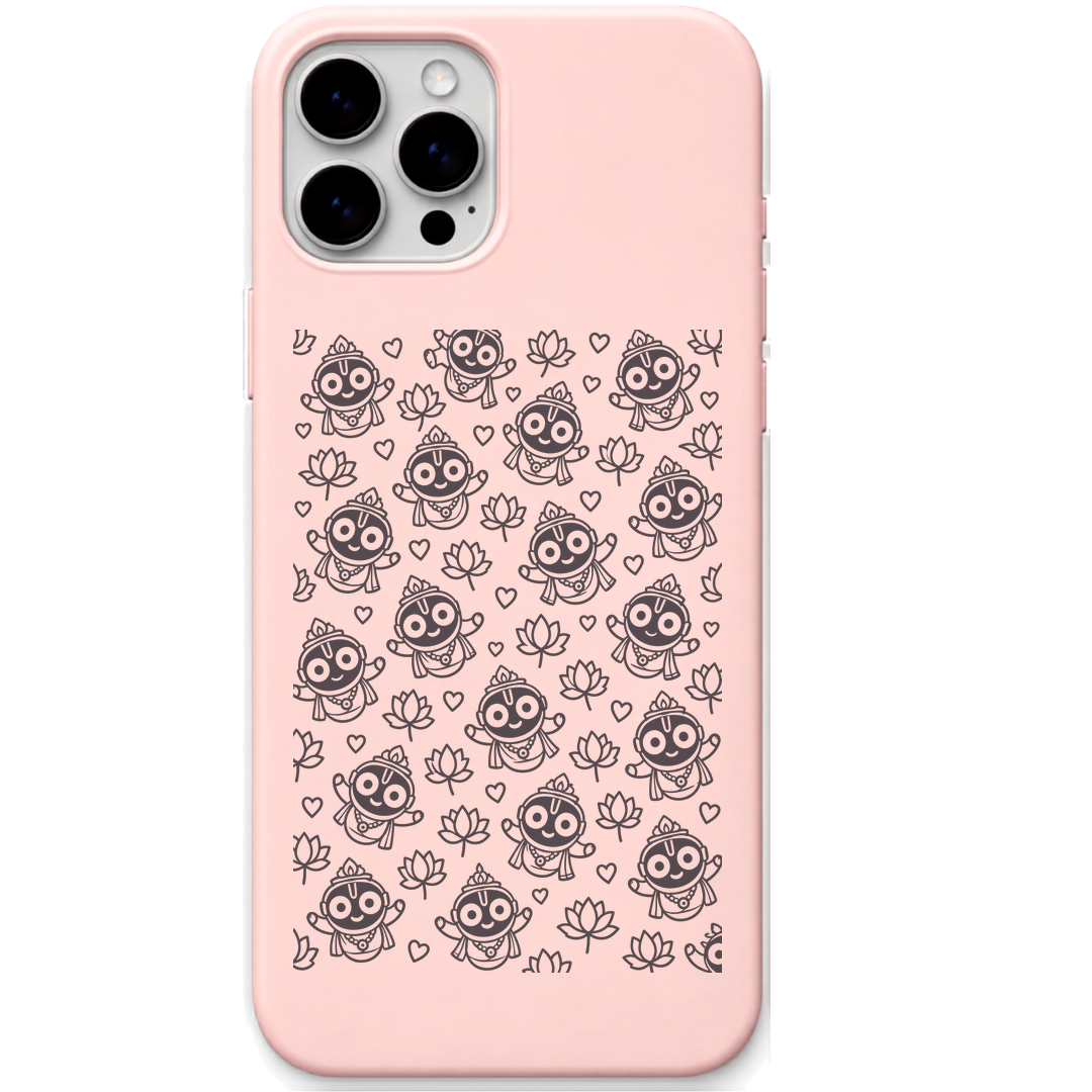 Little Jagannath Joy engraved pastel silicone phone cover in Blush Pink