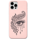Paisley Gaze paisley eye art engraved pastel silicone phone cover in Blush Pink