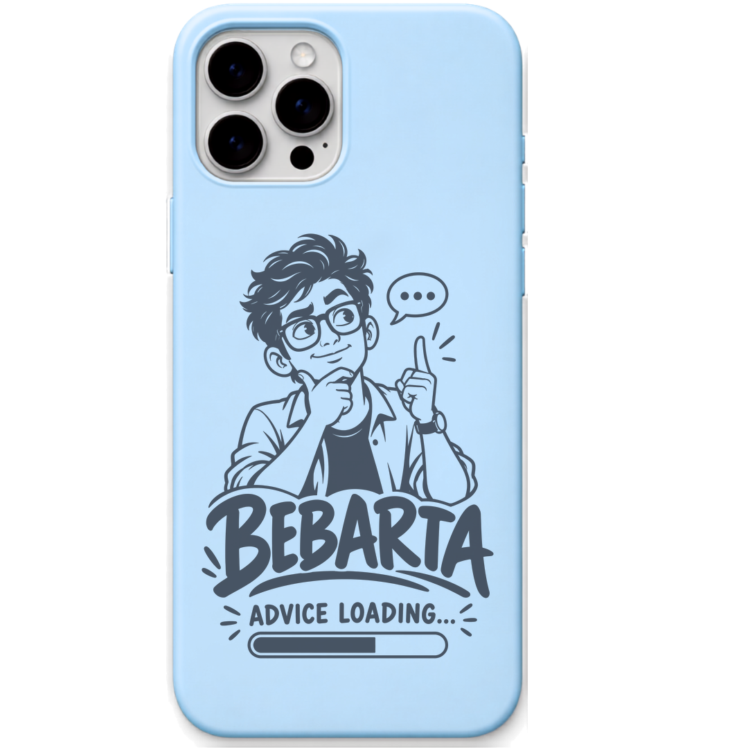 Bebarta Advice Loading engraved pastel silicone phone cover in Sky Blue